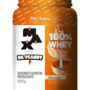 Whey Dr Peanut 100% Concentrado 900g - Max Titanium Sabor Doce de leite